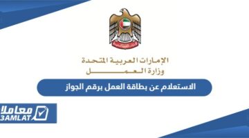الاستعلام عن بطاقة العمل برقم الجواز الإمارات